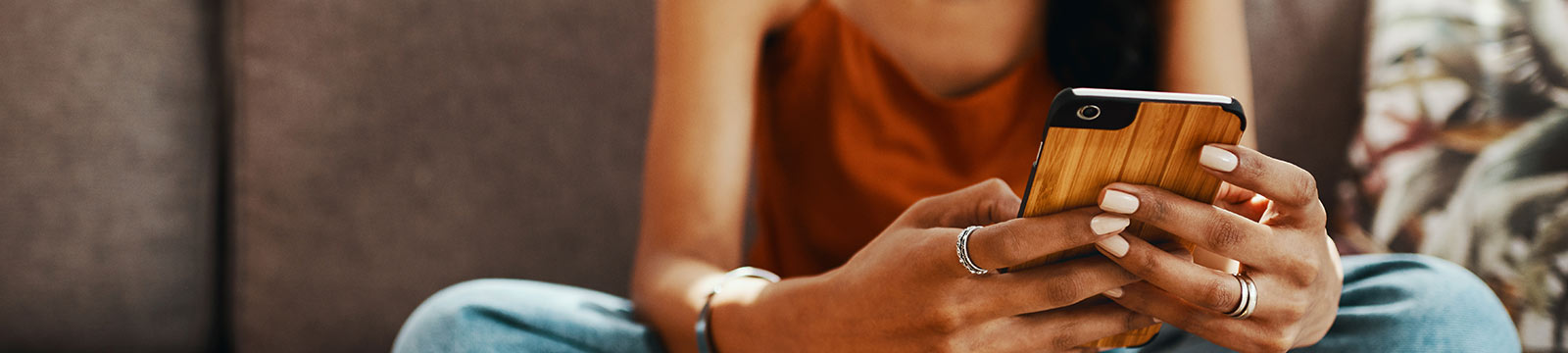 a person viewing a mobile device