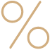 Icon illustration of a percent sign