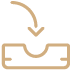 Icon illustration of an arrow pointing to a box